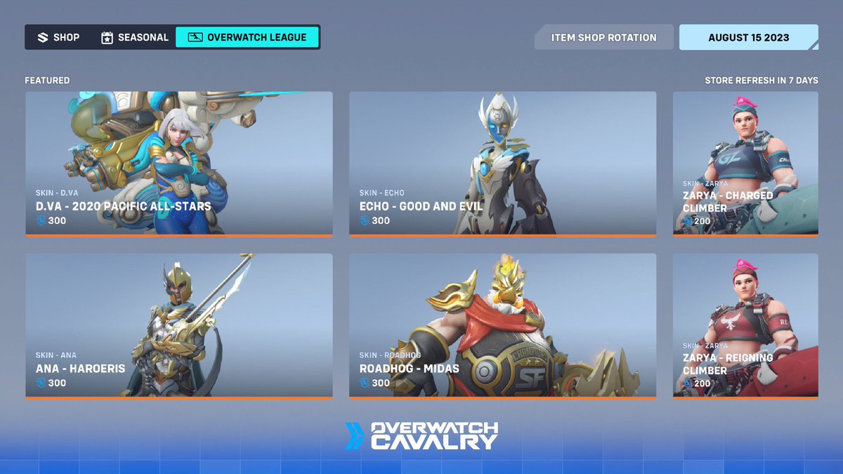Masqaraid's tweet photo. @TheEliteWill @OWCavalry If you mean Midas then that was in the shop a few weeks ago and has since rotated out. https://t.co/ewU9nDZvd3