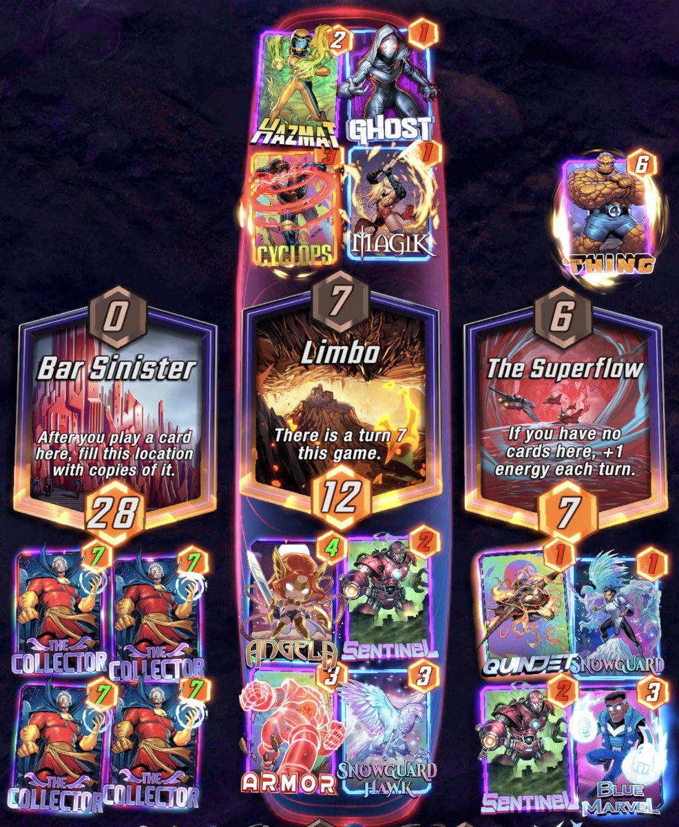britknix's tweet photo. Absolutely LOVING this Collector/Loki season start but honestly, Snowguard Hawk on a t6 Limbo ftw has become one of my favorite gremlin strats yet!!
#MarvelSnap #LokiSeason https://t.co/gpN5V3xxf4