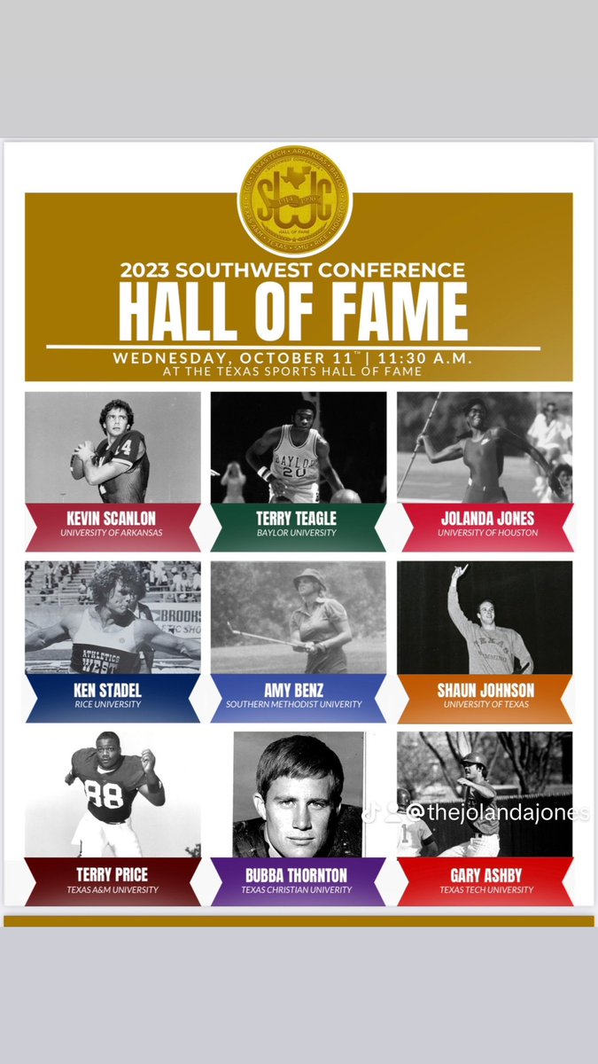 Guess who’s being inducted into the Southwest Conference Hall of Fame, in the Texas Sports Hall of Fame?! #NotYourAverageJo #TXLege #HD147 #JoGotUs #SWCAthleteOfTheDecadeRunnerupForThe1980s  #3TimeNCAAHeptathlonChamp #USATrackAndFieldHeptathlonChamp #SWCHighJumpChamp #TrackGirl