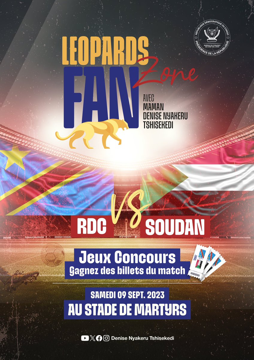 DeniseNyakeru's tweet image. Vous voulez venir avec nous au stade pour soutenir nos léopards ? Tentez de gagner un billet gratuit en jouant à ce petit jeu concours. 

Soyez parmi les 200 premières personnes qui répondront correctement aux questions posées en cliquant sur ce lien 👉🏽 forms.gle/dfWEn6zsyrVXih…

A