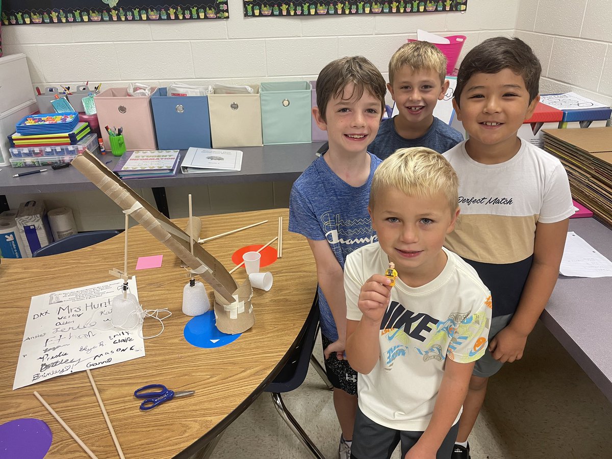 MacedoniaElem's tweet photo. Mrs. Hunt's class did a pushes and pulls stem activity where the students had to not only make an amusement park ride that used a push, pull, or both; but they also had to get Larry the Lego Man to ride safely on their ride without falling off. #mesfam https://t.co/sUKdc42FeV