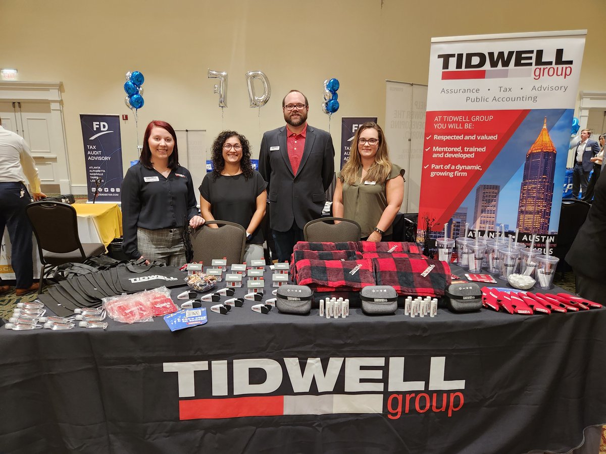 TidwellGroupLLC's tweet photo. This afternoon, we are all set up at the University of Georgia Accounting Career Fair. Visit us from 3-6 to discuss what makes #TidwellGroup unique. We look forward to chatting with you, Bulldogs. #GoDawgs #UGA #Recruiting https://t.co/XCHeoI5tSb