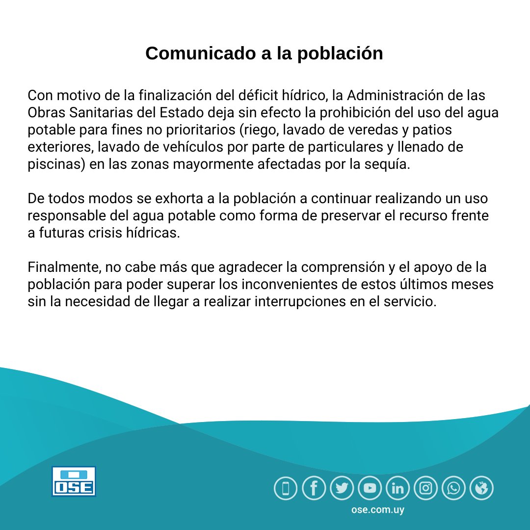 Comunicado a la población❗