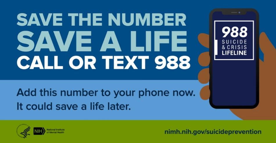 SOCORROISDPD1's tweet photo. September is Suicide Prevention Awareness Month. Save the number, save a life. Add the (988) to your phone now—it could save a life later. Trained crisis counselors are available to talk 24/7/365. Visit https://t.co/wGFQfe4K0l  for more information #SPM23 #SuicidePrevention https://t.co/VCFT4sySvS