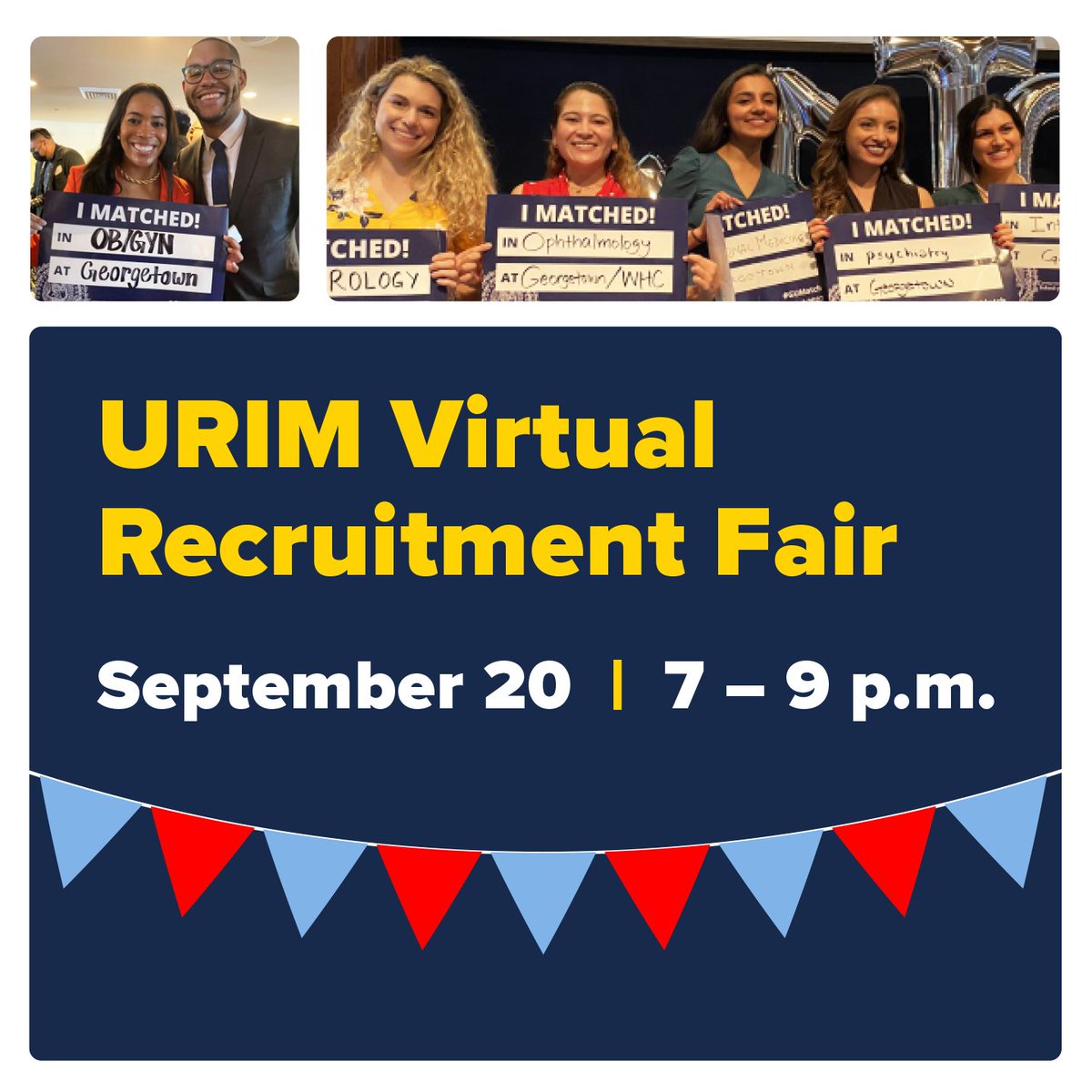 Interested in learning more about our residency programs and #DEI <a href="/MedStarHealth/">MedStar Health</a>? Join us for a virtual #GME Residency Recruitment Fair for students who are Underrepresented in Medicine (URiM) on September 20 from 7-9 p.m. See you there!

Learn more: bit.ly/3sRj36D.