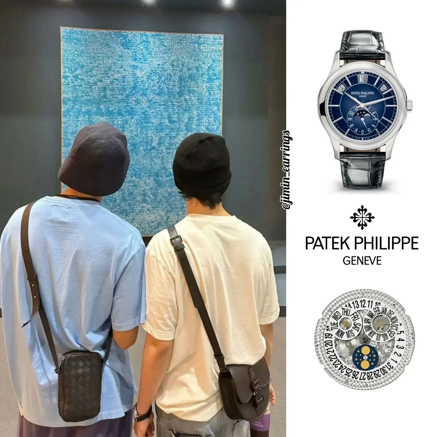 Jimin's Jewelry Archive 🌒 on X: Visiting Frieze Seoul 2023 [230906] Patek  Philippe 5205G Complications watch with self-winding mechanism, white gold  case, alligator strap, annual calendar and moon phases #JIMIN #지민  #JiminJewelryBox