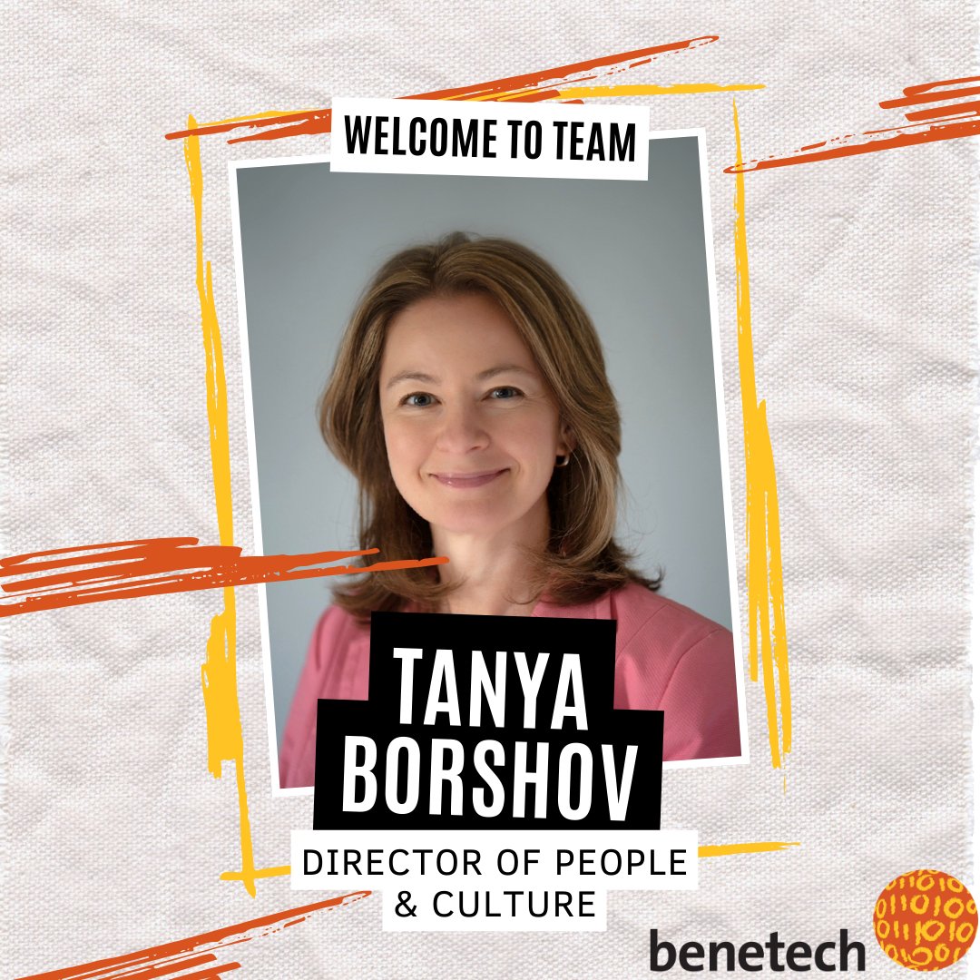 Benetech welcomes Tanya Borshov, the new director of people and culture. Tanya brings over two decades of Human Resources expertise to her role at Benetech. Learn more about Tanya:  ow.ly/lbzr50PIZwr