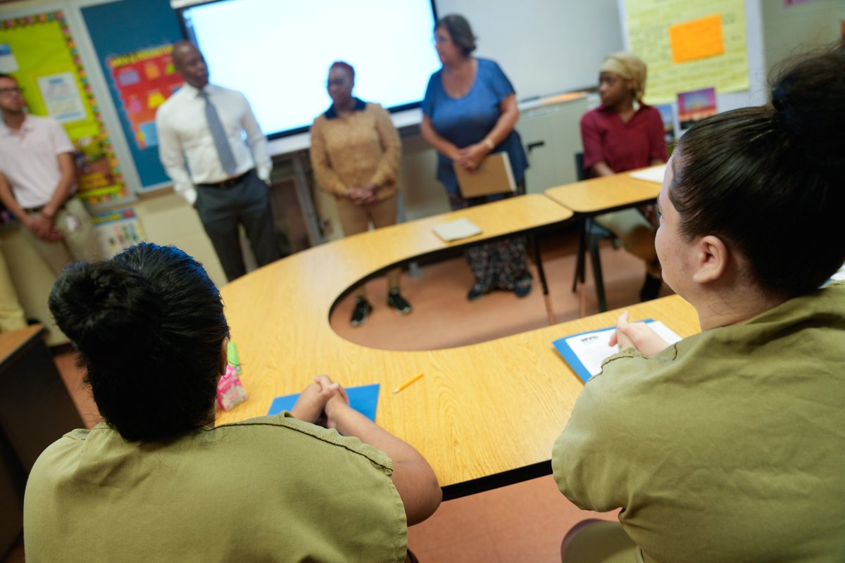 NYCMayor's tweet photo. I love that a new school year means new beginnings — for all our kids.

After welcoming back @NYCSchools students in the Bronx, we went to Rikers Island to greet and encourage all those who may have strayed on the wrong path.

These are all our children, and we cannot ignore any one of them.