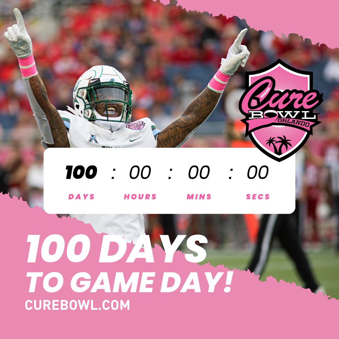 In 100 days, we unite for a cause bigger than the game. The countdown begins! 🏈💕. #CureBowl #CountdownToGameDay