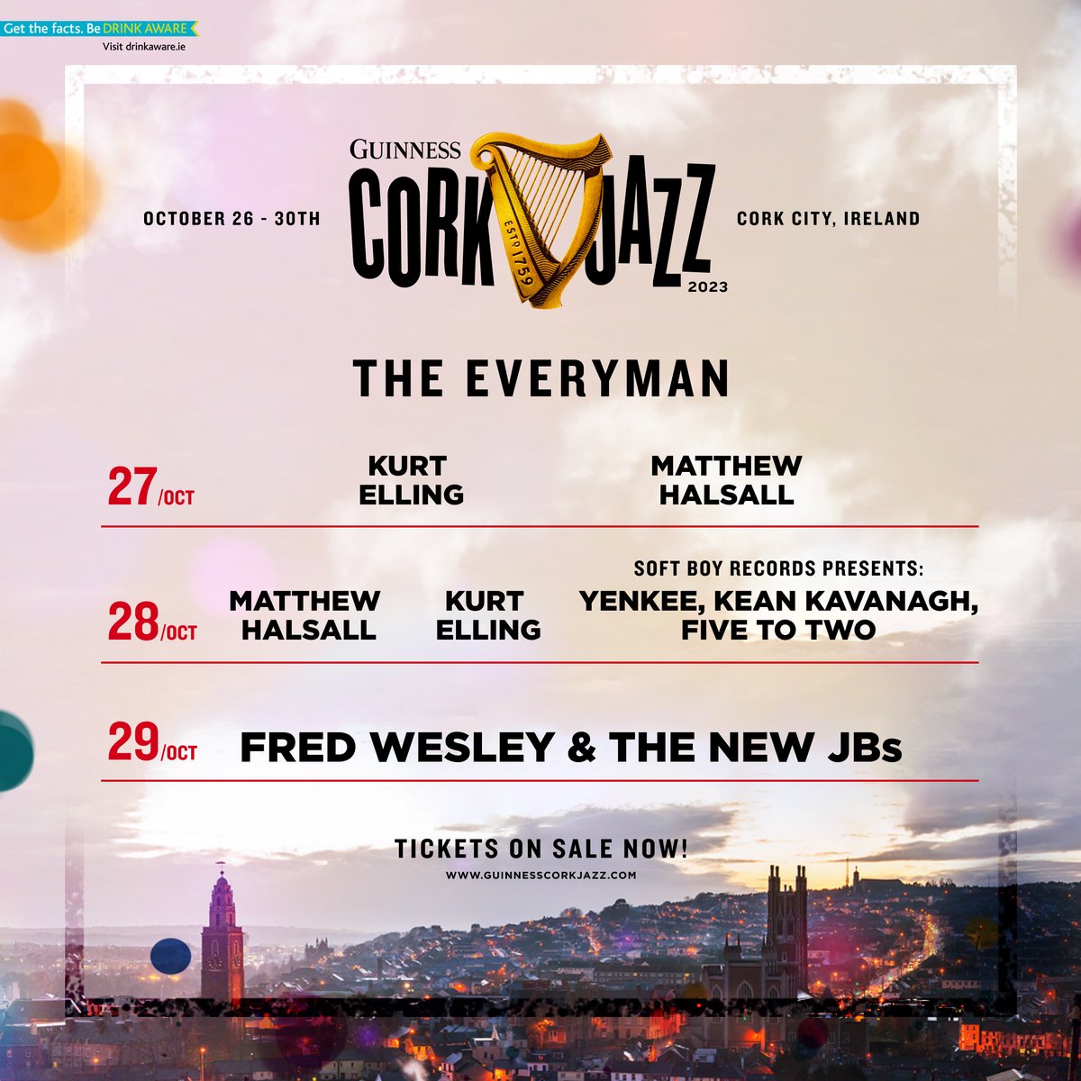EverymanCork's tweet photo. Just look at that line up ๐
Get your tickets now for @corkjazzfest ๐ท
๐๏ธ https://t.co/ThB1HSpDW0
#ItsJazzTime #GCJF45 #GuinnessCorkJazzFestival https://t.co/K2L9RCw7Ou