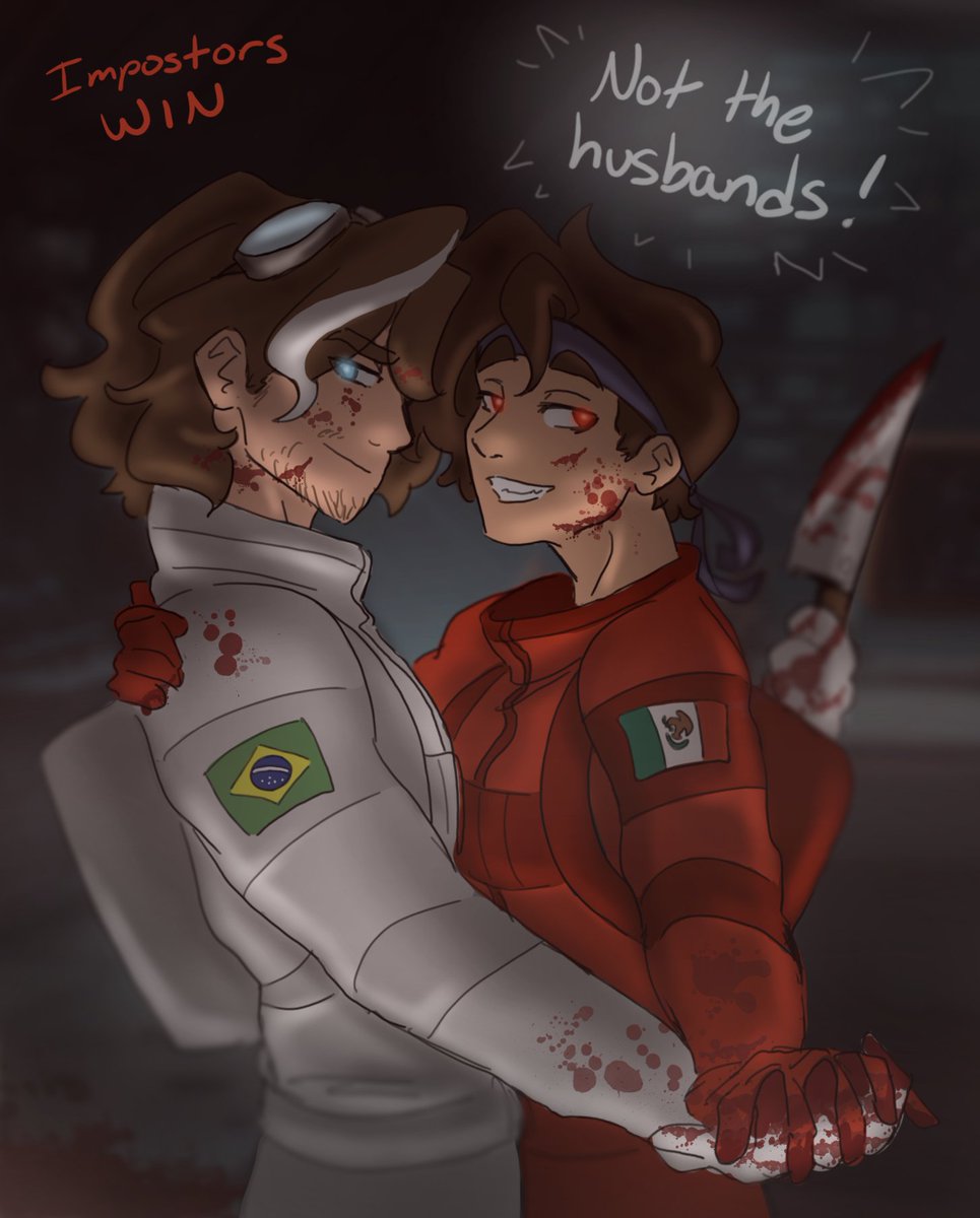 NyoFlutternya's tweet photo. Partners in crime 😈 

(a la verdad q estuvo muy buena esa ultima partida xD)
#guapoduo #qsmpfanart #qsmp #amongus https://t.co/0s3c2Xq4no