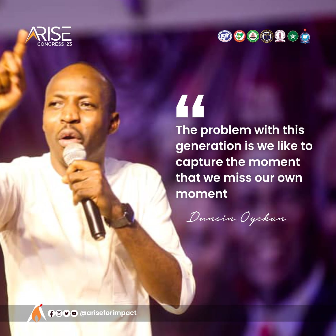 As you continue in the Congress please fix your eyes on your maker

#AriseCongress 
#Ariseforimpact
#NoYouthnofuture
#Nigeriabaptistconvention