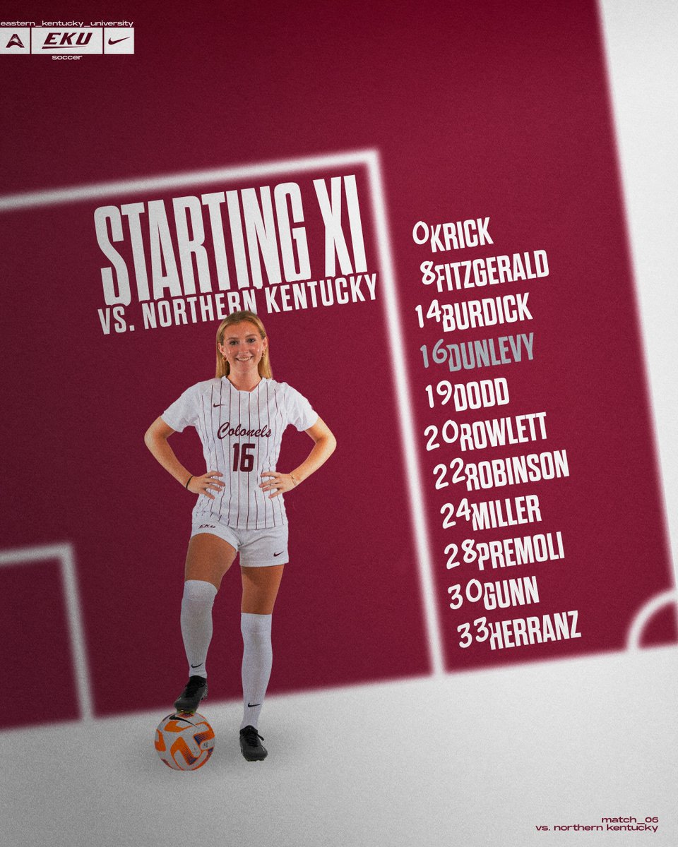 EKUWSOC's tweet photo. Our XI against NKU! 

📺 : https://t.co/r8FODflQea
📊 : https://t.co/1V3EZ5cBlL https://t.co/9031jpBEfh