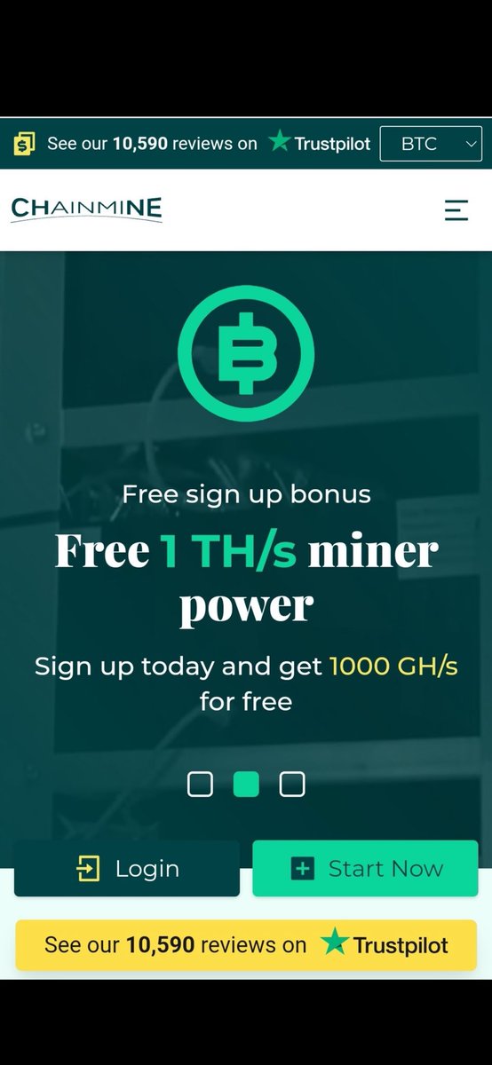 Praagz_U9's tweet photo. #ChainMine 
✅️ BITCOIN CLOUD MINER ⛏️
✅️ Site Web : https://t.co/dgPjHTRYwb
✅️ Vous pouvez extraire du BTC gratuitement ou vous pouvez payer pour augmenter votre vitesse d'extraction
✅️ https://t.co/8KTzlk8hF5