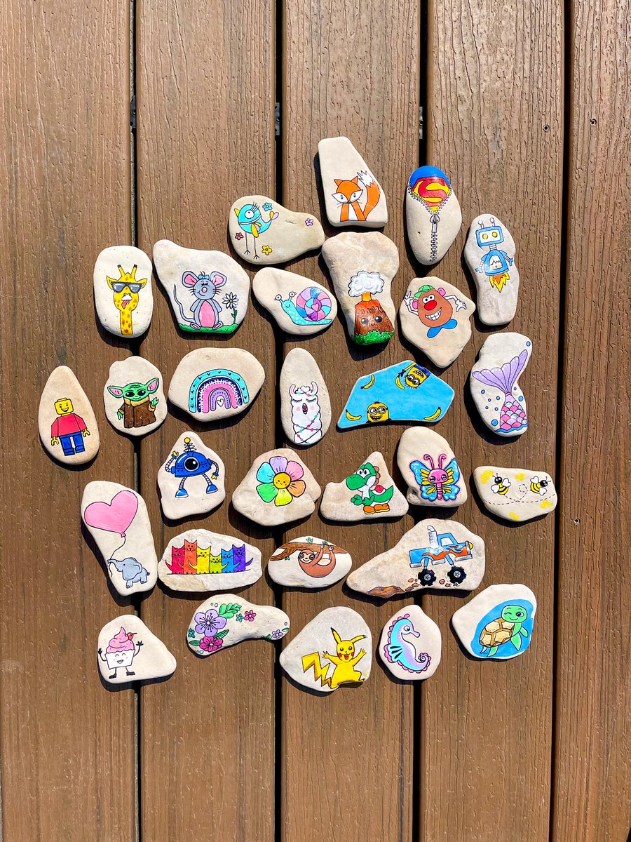 Good luck to all the amazing teachers back at school this week! Mixed emotions not starting the year or setting up my class, but grateful for extra time with my little one!👶🏼This year’s batch of rock name tags! Names will be added Jan when I’m back! 🫶🏼 @WinnipegSD <a href="/norquayschool1/">Norquay School</a>