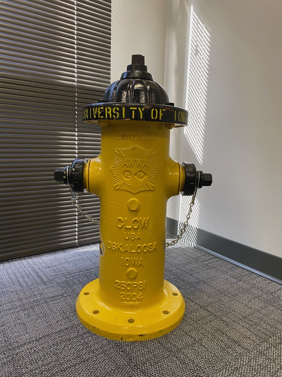 IowaABI's tweet photo. BIDDING CLOSING SOON! 🏈 #Hawkeyes fans, ABI is auctioning off a unique Iowa-made Hawkeye fire hydrant. Proceeds go towards IIPAC, our political action committee. 📢 Bidding closes today at 5pm. Contact @Brad4ABI to beat the current bid of $350! https://t.co/VEYCo60dKE
