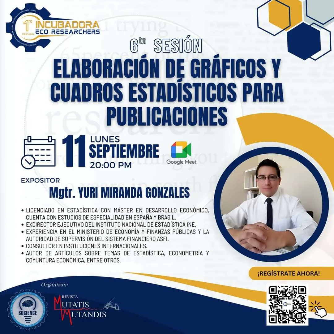 socienceumsa's tweet photo. #Taller | 6ta Sesión de la 1ra Versión Incubadora ECO RESEARCHERS de TALLERES GRATUITOS.

🔗 Formulario de Inscripción:
https://t.co/f6Kwiu5qtn

#RevistaMutatisMutandis #PromovimiendolaInvestigaciónCientifica #Socience_UMSA https://t.co/fJDA5yzUc1