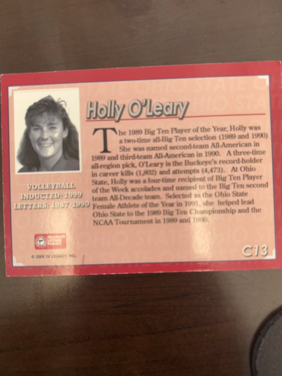 How many people can say that they work with a Big Ten champion, hall of famer, and All American… 🙋🏾‍♀️😁 Thank you @HollyOvermyer5 for my personal card, and thank you for all that you do for us here in the athletics office! #HumbleISDProud