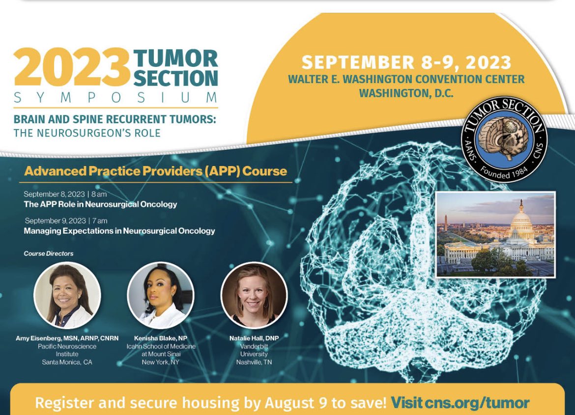 #app course at our tumor section symposium- all about neurosurgical oncology! Looking forward to seeing our APPs there! @CNS_Update #cns2023