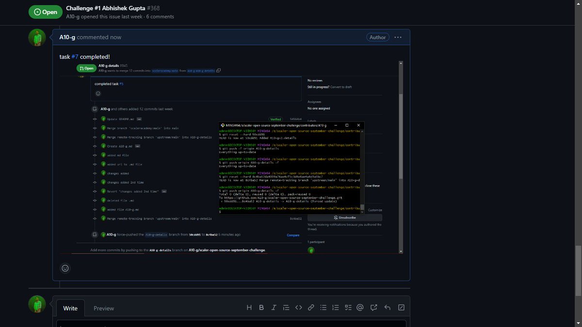 Abhishek_G101's tweet photo. Hello all,       
Completed #task7 of  #OpenSourceSep Challenge with @Scaler_Official Discord Community.            
You can join the community HERE -
https://t.co/YFmU8Iv11I……  
#Opensourcesep 
#ScalerDiscord https://t.co/yNEBWWLLsX