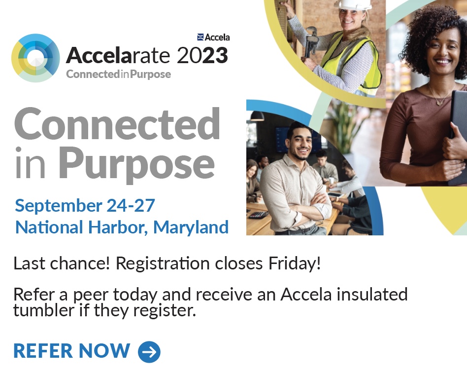 Last chance! Registration closes Friday!

Accelarate is all about connecting with peers. Refer a peer today and receive an Accela insulated tumbler if they register. Learn more:
more.accela.com/2023-0924-FE-A… #GovTech #Accelarate2023 #event #ConnectedinPurpose