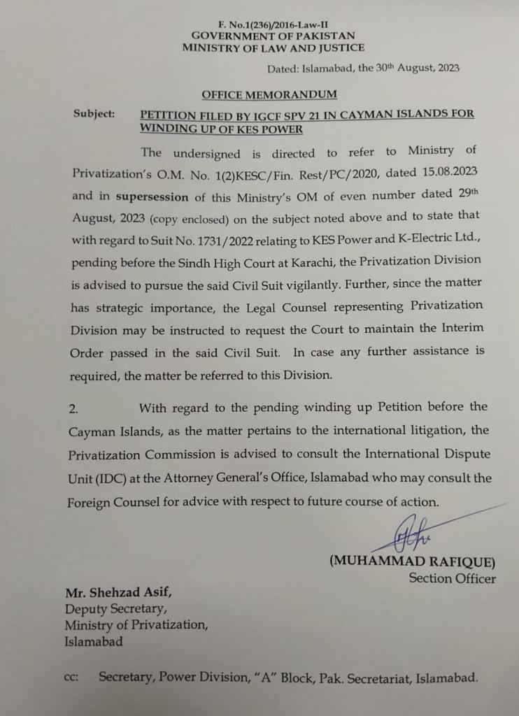 Wakil_Sayb's tweet image. According to the Law Ministry The KE shareholders issue is related to a problem of national security.
As it concerns national security's problem, the Law Ministry asked the Privatisation Ministry to handle the KE shareholders' disagreement with extreme caution and care