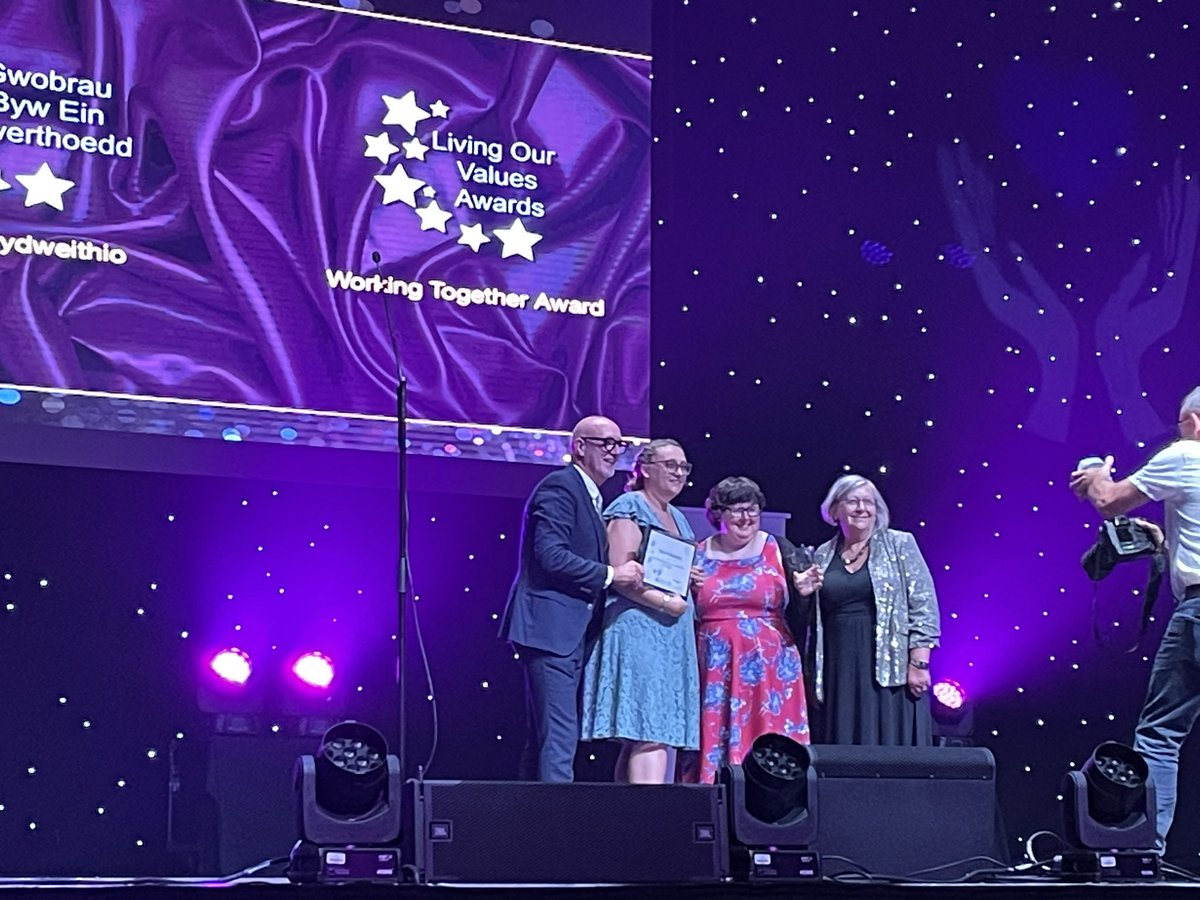 Working Together Award nice one Stacey &amp; Joanna “increasing the voice of service users in our service”. <a href="/SBUHB_Awards/">Swansea Bay UHB Awards</a>