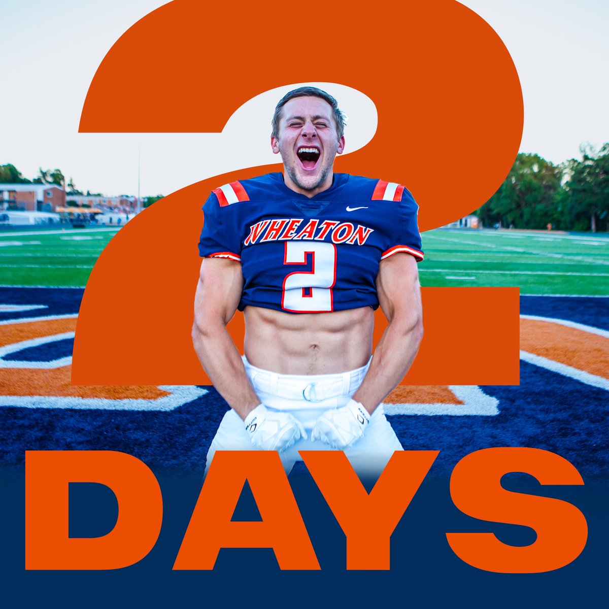 WheatonFB's tweet photo. 2 days away from Kickoff! 

1:00 PM vs Wisconsin-Oshkosh
Fill McCully Stadium for the Season Opener.

#LetsRoll #NoRegrets https://t.co/FLnD22FOCb