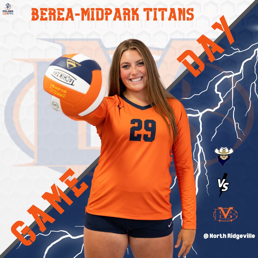 Polaris Sign Pro at BMHS (@polarissignpro) on Twitter photo Head out to North Ridgeville and support your TITANS!! IT’S GAME DAY🏐
🆚 North Ridgeville
🕕 5:00pm JV / 6:00pm V
📍North Ridgeville
Content Creator 🧡 Miyanah Hines
<a href="/AthleticsBMHS/">Berea-Midpark Titans</a> <a href="/BereaCSD/">Berea CSD</a> <a href="/polariscareer/">Polaris Career Center</a> <a href="/BCSDWheeler/">Mrs. Tracy Wheeler</a> Head out to North Ridgeville and support your TITANS!! IT’S GAME DAY🏐
🆚 North Ridgeville
🕕 5:00pm JV / 6:00pm V
📍North Ridgeville
Content Creator 🧡 Miyanah Hines
<a href="/AthleticsBMHS/">Berea-Midpark Titans</a> <a href="/BereaCSD/">Berea CSD</a> <a href="/polariscareer/">Polaris Career Center</a> <a href="/BCSDWheeler/">Mrs. Tracy Wheeler</a>