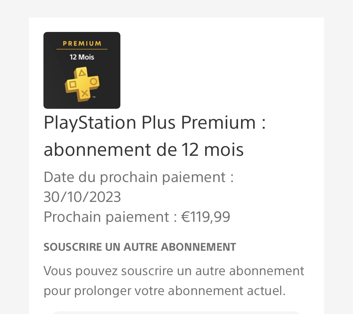 dams0785's tweet photo. @LeMondeDePSX Mais pourquoi on me dit que mon prochain paiement sera de 199,99 alors que quand je fais acheter un nouveau, ça bascule sur le prix nouveau ? Pck pour le moment j’ai l’abonnement actif je vais sûrement le reprendre fin octobre avant le 30 https://t.co/uk9uWKs7Vj
