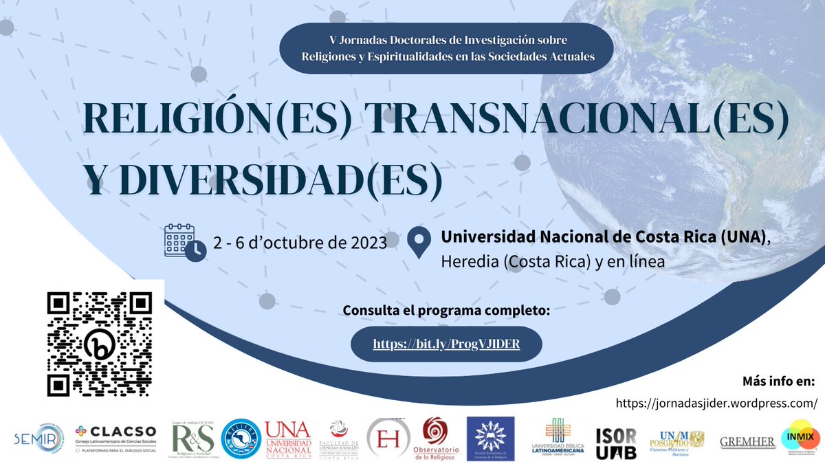 JornadasJIDER's tweet photo. ¡Programa completo!
4 conferencias magistrales, 5 talleres y 56 ponencias durante ¡toda una semana!
¡Gracias por acompañarnos!
Programa: https://t.co/99epwtdatx

@_CLACSO @GT_Religiones @ReligionSEMIR @_recifre
@ObservatReligio
@PosgradPolitica @GremherUB @InmixUab @isor_uab https://t.co/3pke9Th89W