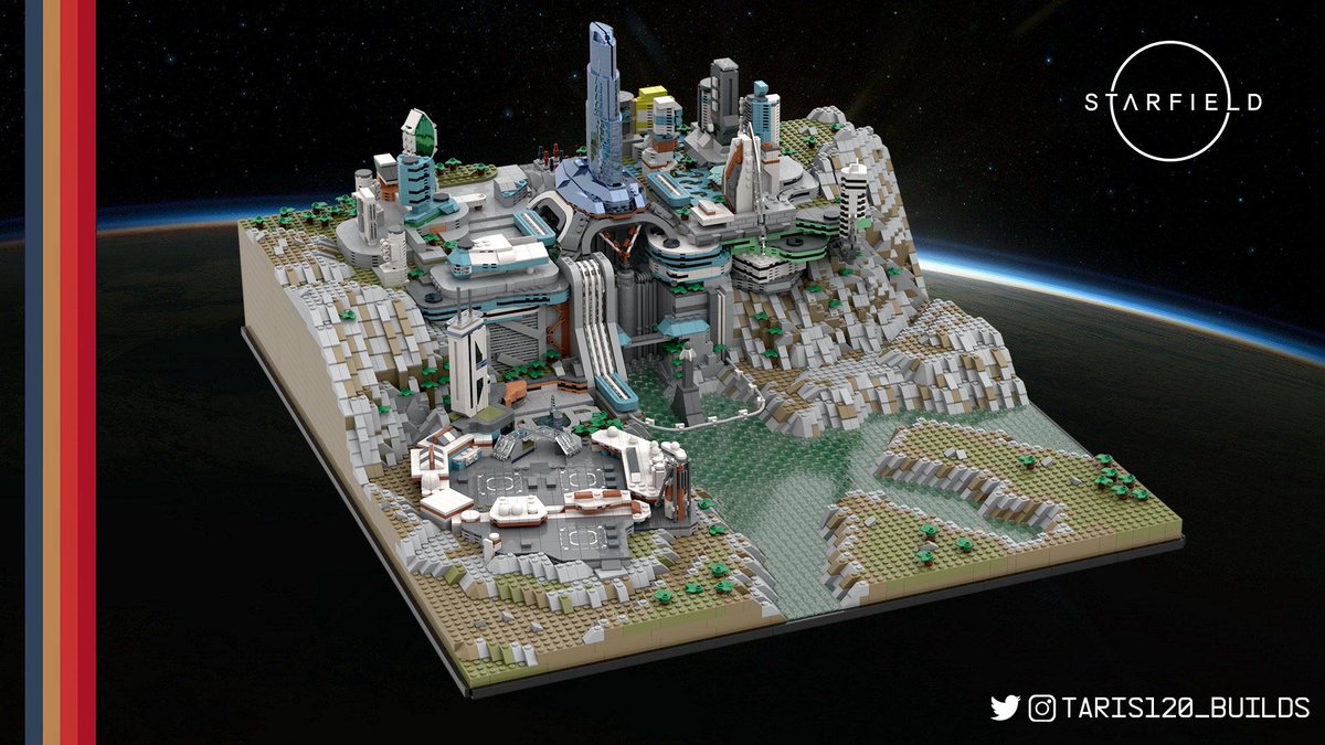 Setting foot in New Atlantis has never been more painful. @taris120_builds used over six thousand Legos to recreate the capital of the United Colonies! #Starfield