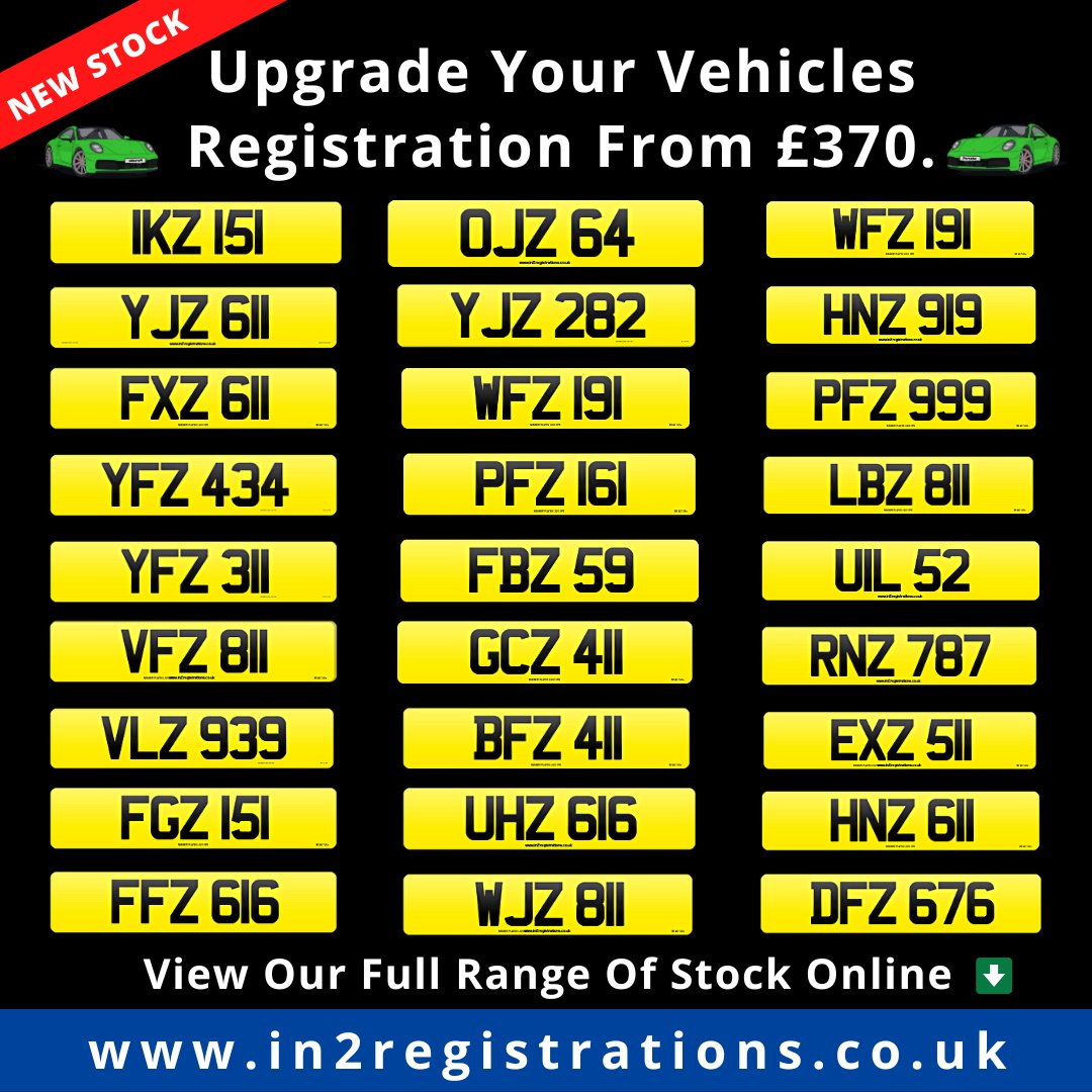In2Registration's tweet photo. Hello folks 👋 🚘

Interested in upgrading your vehicles registration to a short ni registration?

We have a fantastic selection of short ni registrations in stock from £370.

View them all on our website ⬇️
https://t.co/2VLFBOWgqp
.
.
#belfasthour #IWSBrandedWear https://t.co/SzXj5XbYil