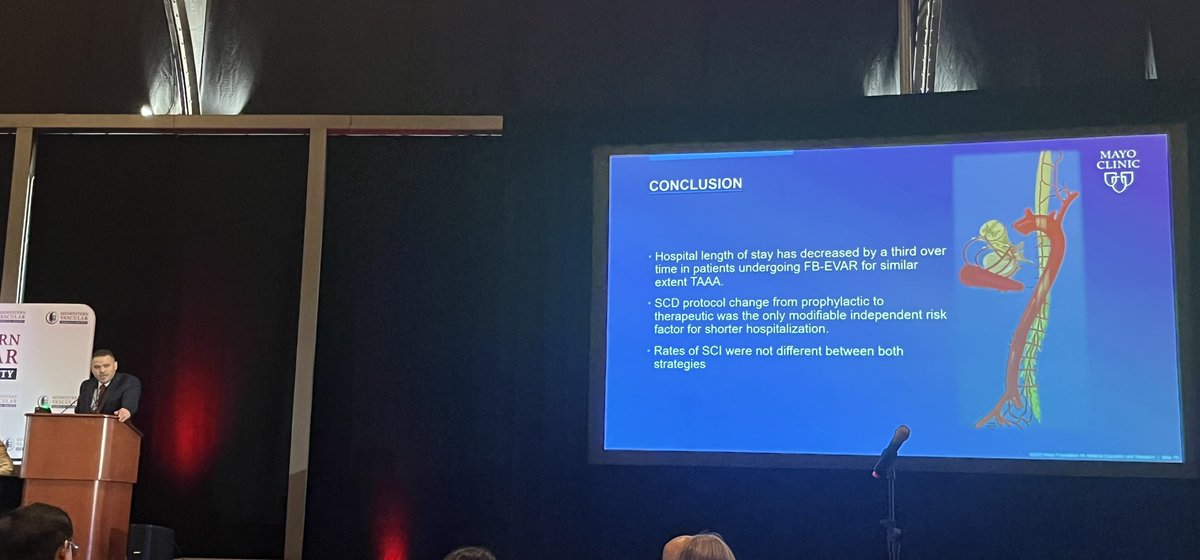 NCP_MD's tweet photo. Stellar work on decreased LOS after FB-EVAR without prophylactic CSFD by @DiegovRodrigues, another @FutureVascSurgn applicant from @MayoVascSurgery! Great work @drbermendes!  @MWVSSociety @GustavoOderich @randydemartino #AortaEd #SCI #MVSS2023 https://t.co/gG2fC0B04k