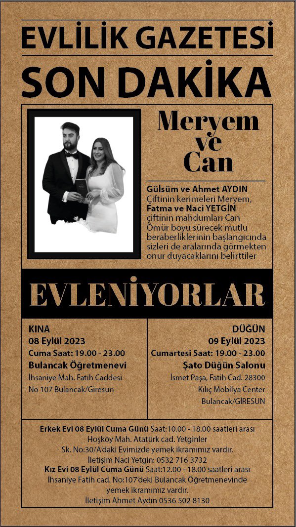 sezery7's tweet photo. Tüm dostlarımız bu özel günümüz de davetlidir . https://t.co/OfM9EhmcBT