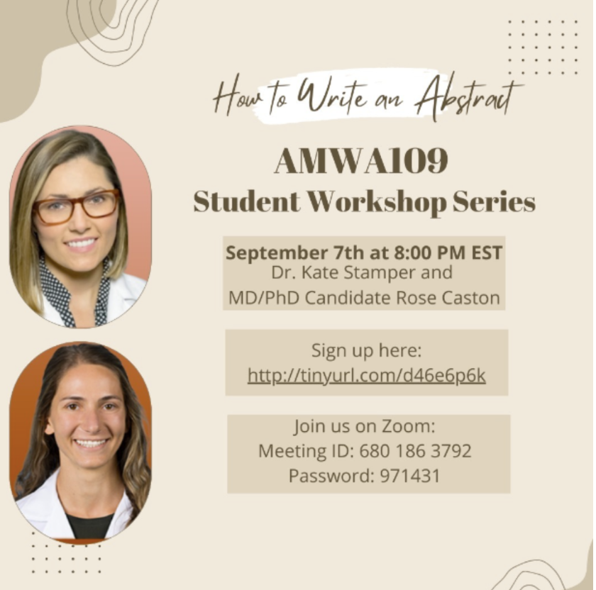 Rose Caston (@rosemcaston) on Twitter photo It's that time of year again!
Not sure how to write an abstract? Want feedback on your <a href="/AMWADoctors/">AMWA Doctors</a> abstract submission?
If you are a #premed or #medicalstudent, sign up for the help session on 9/7!
docs.google.com/spreadsheets/d… It's that time of year again!
Not sure how to write an abstract? Want feedback on your <a href="/AMWADoctors/">AMWA Doctors</a> abstract submission?
If you are a #premed or #medicalstudent, sign up for the help session on 9/7!
docs.google.com/spreadsheets/d…