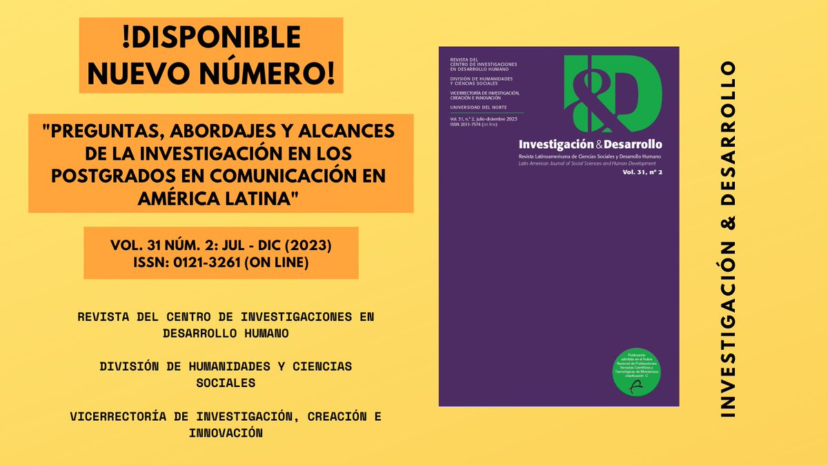 IDRevista_'s tweet photo. NUEVO NÚMERO I Quieres leer nuestros artículos sobre las Preguntas, abordajes y alcances de la investigación en los postgrados en comunicación en América Latina. 
Coordinado por  
Fernando Oliveira Paulino y Jair Vega Casanova 

 Disponible aquí 👇
https://t.co/oKbLsXmi6u https://t.co/NrtCLZUHRB