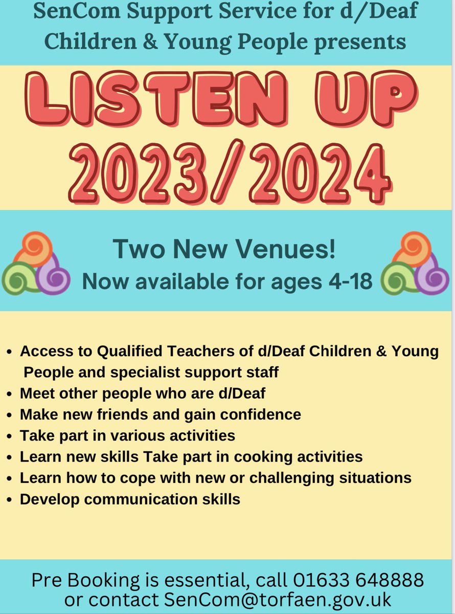 YsgolGwynllyw's tweet image. See posters below advertising regular events for deaf learners.
#sencom @torfaen