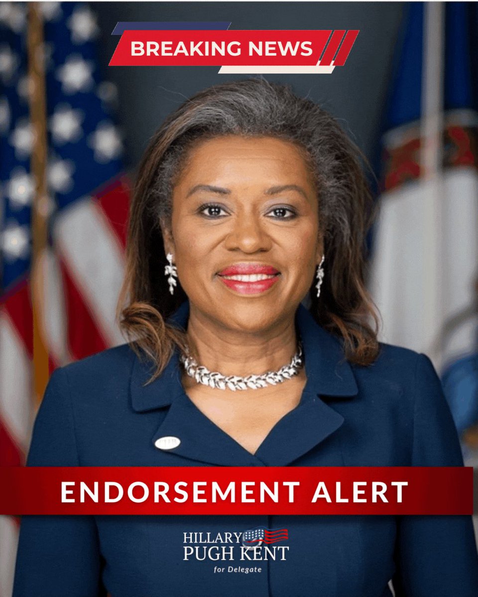 Incredibly honored to receive the endorsement of <a href="/WinsomeSears/">Lt. Governor of Virginia - Winsome Earle-Sears</a>!

"I’m proud to wholeheartedly endorse Hillary Pugh Kent. Her experience in business, as a mother, and passion for her native Northern Neck community make her the perfect candidate to represent the 67th District."