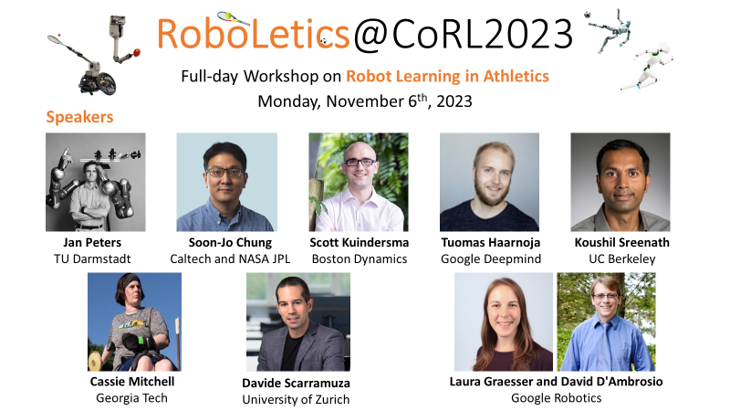 Please see the CfP for our #CoRL2023 Workshop on RoboLetics: Robot Learning in Athletics. We have an amazing lineup of speakers, will have a panel session on the future of robots in sports, and have student-led talks and posters!

More details here: sites.google.com/view/roboletic…