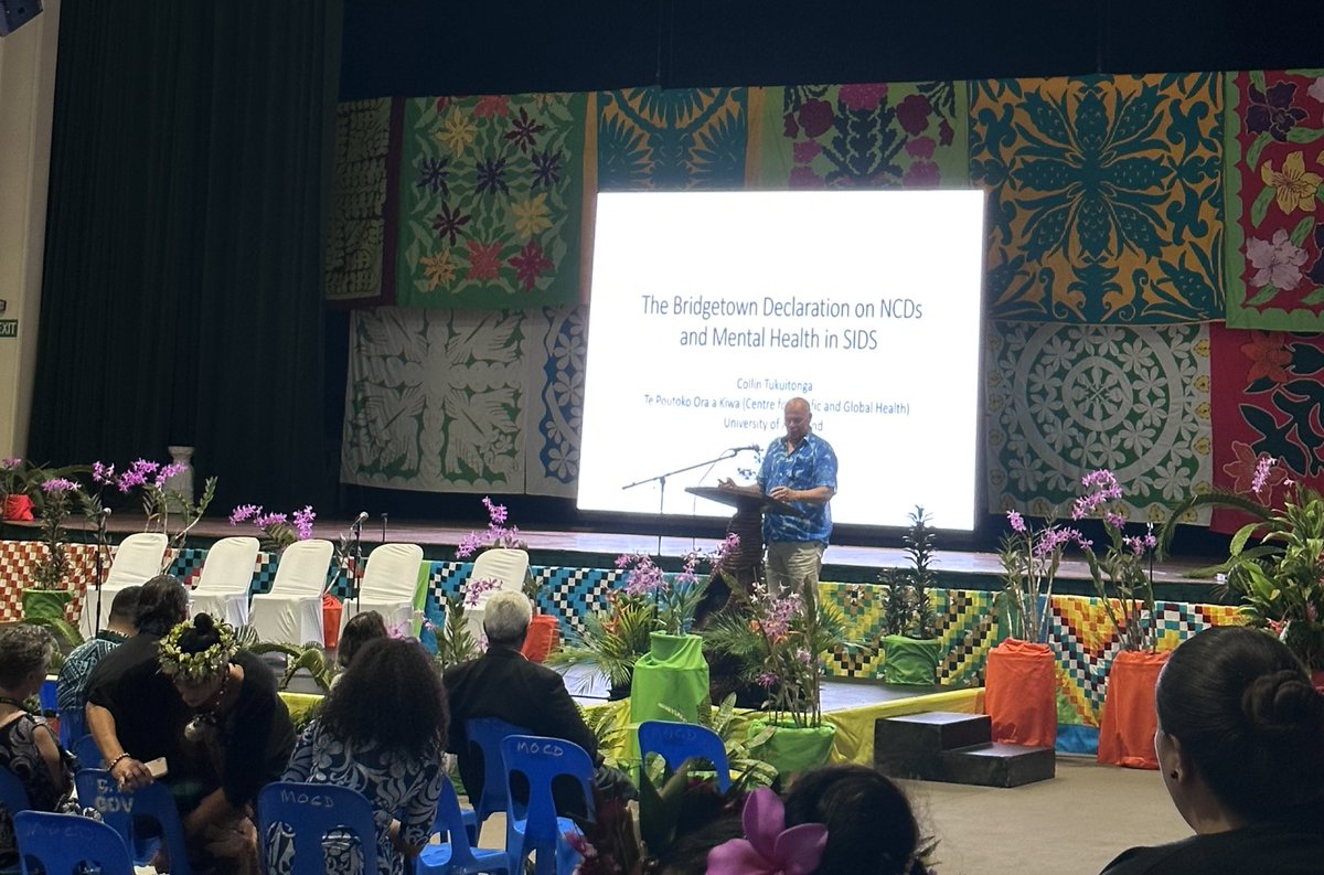 heartaotearoa's tweet photo. Next speaker, @ColinTukuitonga speaking on the #bridgetowndeclaration on NCDs in small island states, which carry a high burden of NCDs but limited resource to address
@MedicalPasifika @WHO @UN https://t.co/nM0OM4uOIb