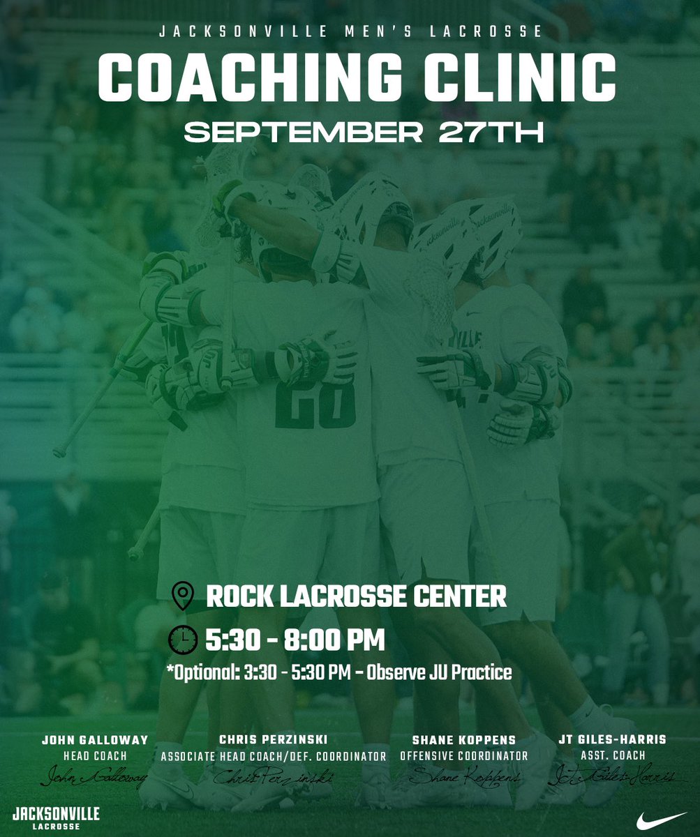 Registration is now open for our free Coaching Clinic! 🗓️: Wednesday, September 27th ⌚️: 5:30-8:00 PM *Optional* Attend JU Practice: 3:30-5:30 PM 🔗: forms.gle/9zNywDmyq9CsSr… #JUPhinsUp x #WTD88