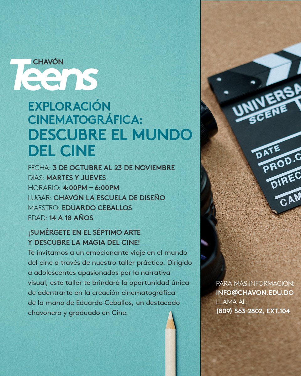 ¡Tu camino hacia el cine comienza aquí!

¿Eres un joven aspirante al cine? 🎥 Únete a nuestro programa de Exploración Cinematográfico y descubre el fascinante mundo del cine

¿Te unes? ¡Completa el formulario y asegura tu lugar! 

📝 forms.gle/NU5WLfxnsqZMA5…

#JóvenesCineastas