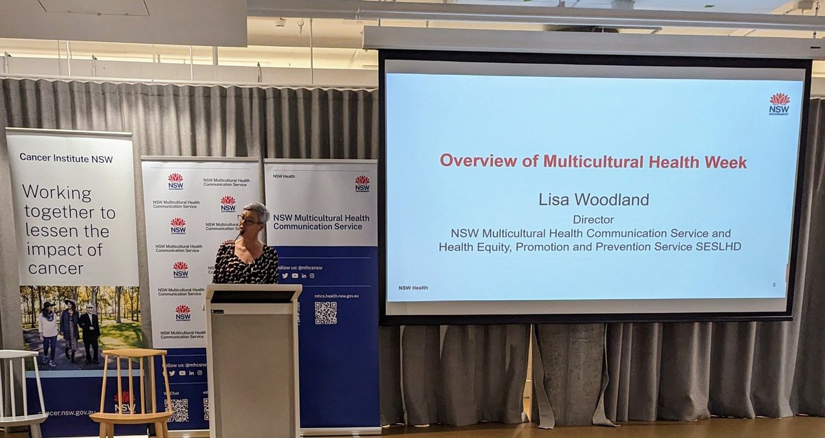 mhcsnsw's tweet photo. #EveryMoveCounts is a key message our health workers can take on. Lisa Woodland, Director @mhcsnsw speaks about how small steps like daily walking can make a difference for the prevention of disease.

#MulticulturalHealthWeek #CelebrateCultureThroughMovement @NSWHealth @CancerNSW https://t.co/gZh9IUNc5U