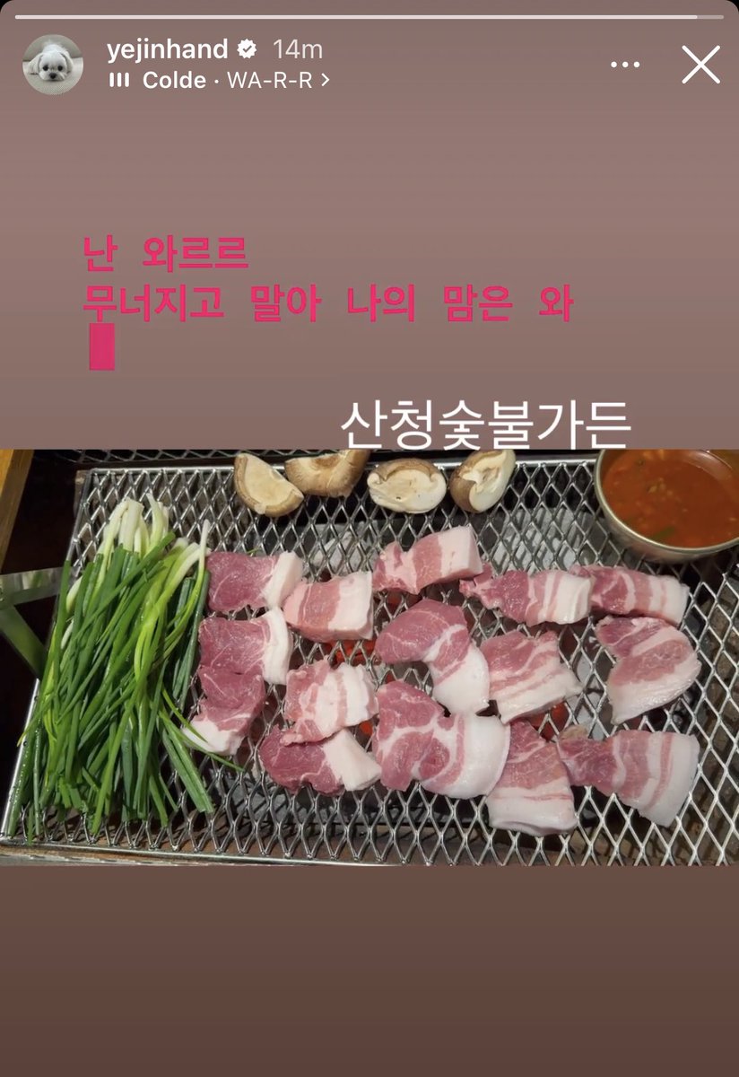 sonyejins_'s tweet photo. Yejinhand IG Story 09/08/2023

“Sancheong Charcoal Grill Garden”

#sonyejin #손예진 https://t.co/AHHCT6GCOx