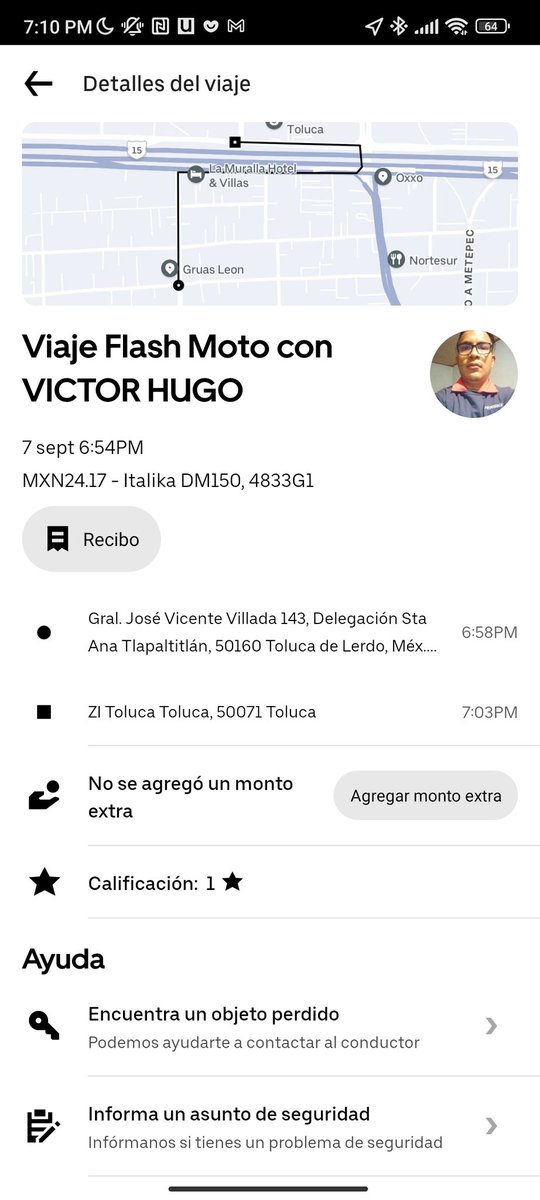 TuQuarterback's tweet photo. ¿Que onda @Uber_MEX? Este tipo se acaba de robar un producto que envié de mi negocio y no le llegó a mi cliente. Ustedes van a reponerme el producto? No solo me cobraron el viaje sino que es muy difícil contactar con soporte. @Profeco https://t.co/Z8RS5ViHBb