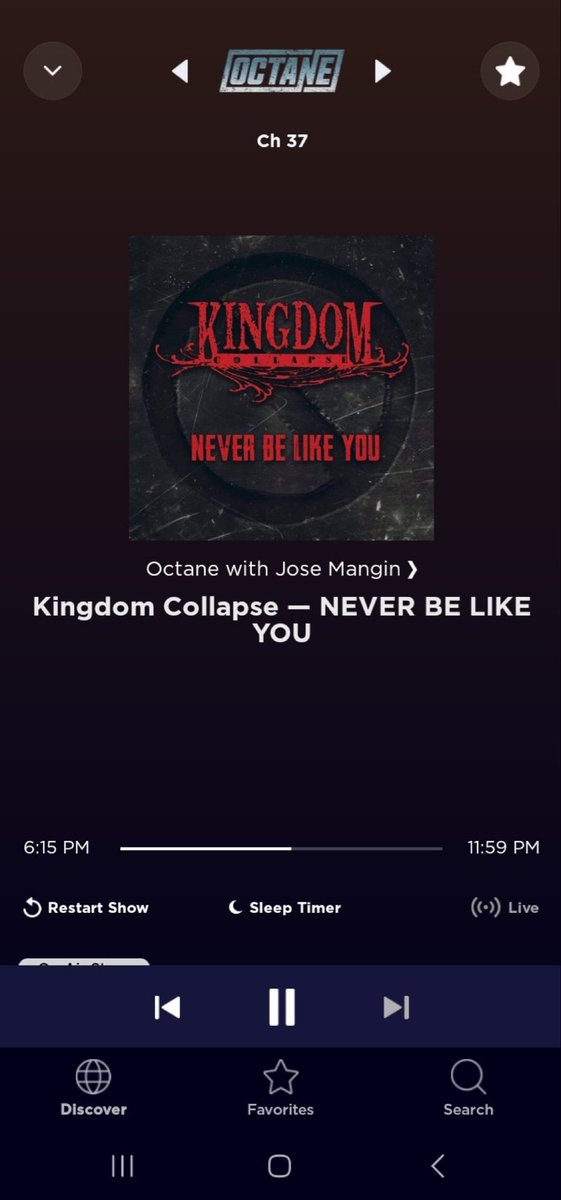 Hell yeah! My dude, @josemangin spinning that new @kingdomcollapse anthem! Thank you, Jose, for getting that banger #NeverBeLikeYou back in my earholes on @SXMOctane 🤘🔥🤘 #newmusic #HardRock #KCArmy