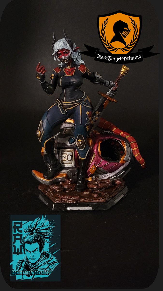 saberSnow706's tweet photo. I present the fierce Oni Lynn from @RAW_RoninArts, @Nyuunzi, @Devillelynn! I really had fun painting this figure! I love how this figure came out! If you want to get this figure, the link is in the description.
#3dprinting #ttrpgfamily #minipainting #smallstore https://t.co/Qj0czQDQKI
