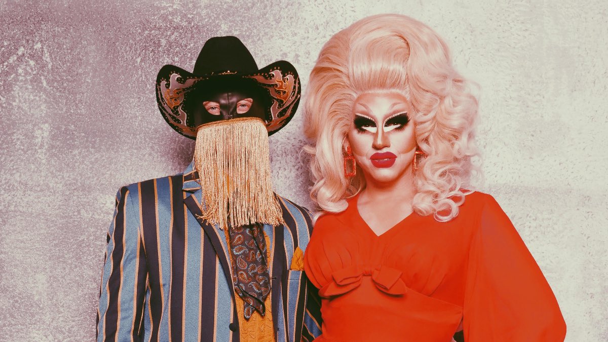wheresxmeredith's tweet photo. Talking to the hubs about couples Halloween costume ideas and I think I have settled on the best one yet! Have him dress up as Orville Peck and I’ll dress up as Trixie Mattel!! I’m ready for all the cosmic cowboy, tease it to Jesus, fringe, twang, and sass! 😍 https://t.co/EQ5yBSgQXo