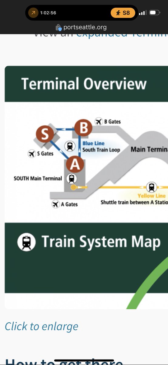 jaypa's tweet photo. Hey @PortofSeattle, your website seems out of date.  Trains do not go counterclockwise to S gates.

Website vs reality. https://t.co/r6LKNXQkuA